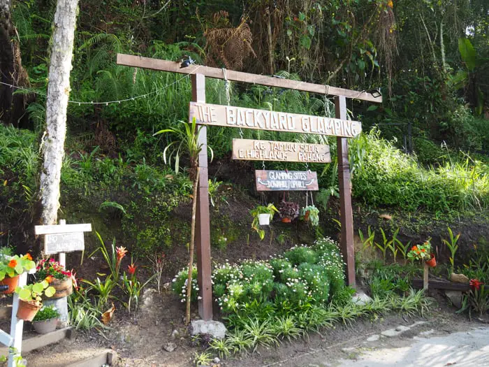 Main Signage For The Backyard Glamping, Cameron Highlands