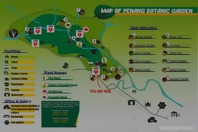 Map Of Penang Botanic Gardens
