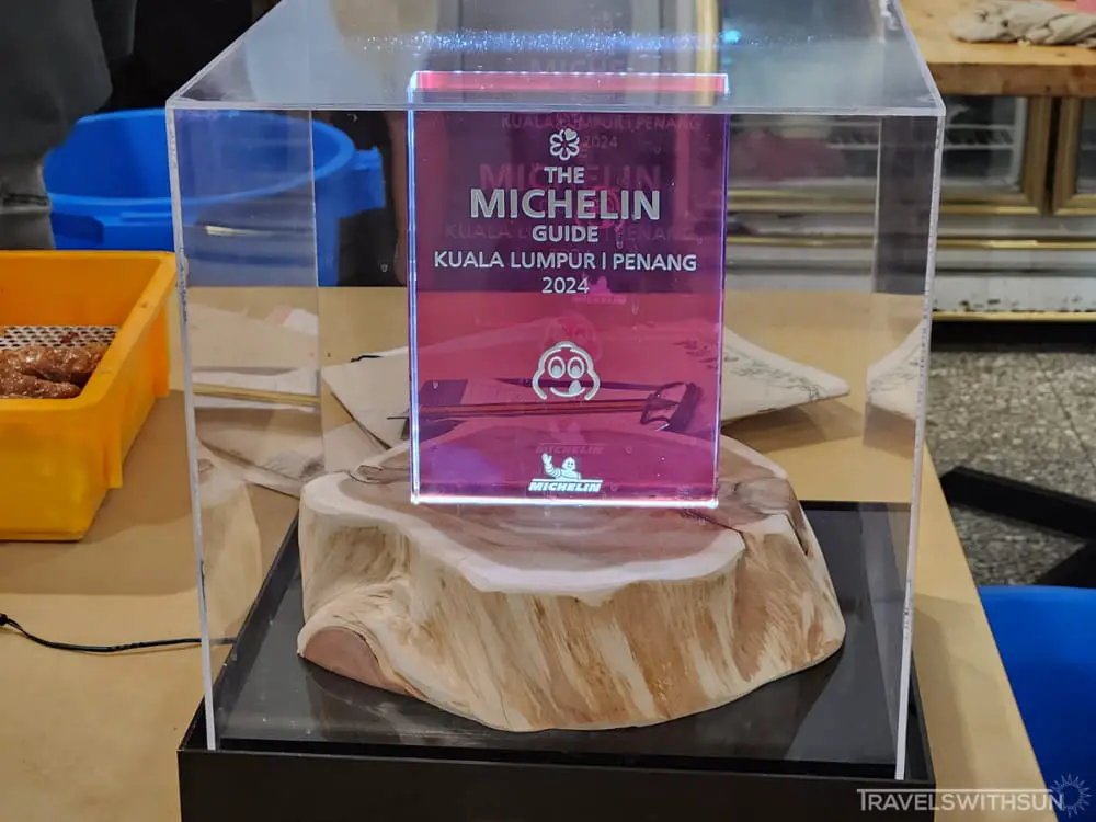 Michelin Award Displayed At Hot Bowl White Curry Mee