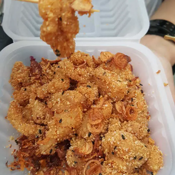 Muah Chee With Black Sesame And Fried Onions From Jelutong Night Market
