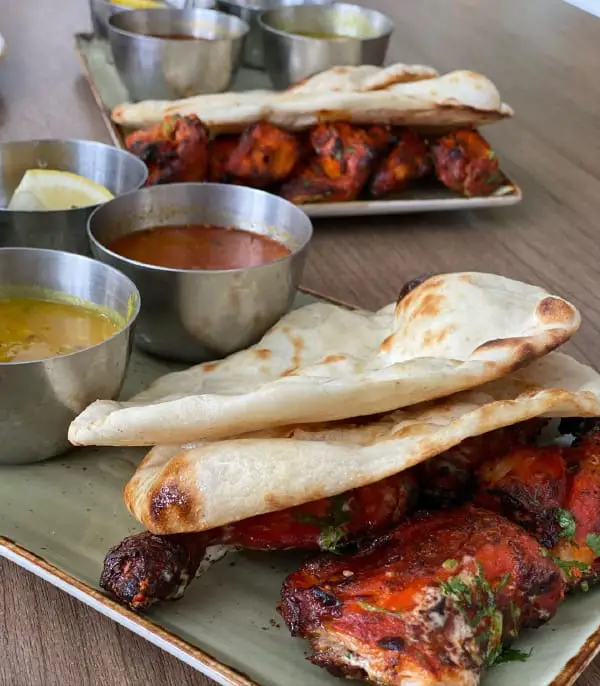 Naan Bread And Dips At Khan_s Indian Cuisine