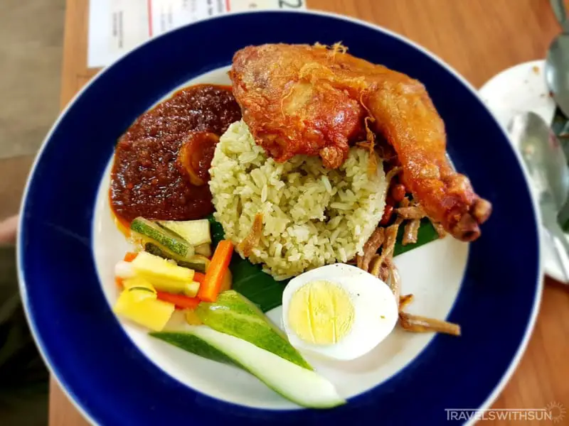 Nasi Lemak Ayam Goreng At Kafei Dian Near Petaling Street In Kuala Lumpur