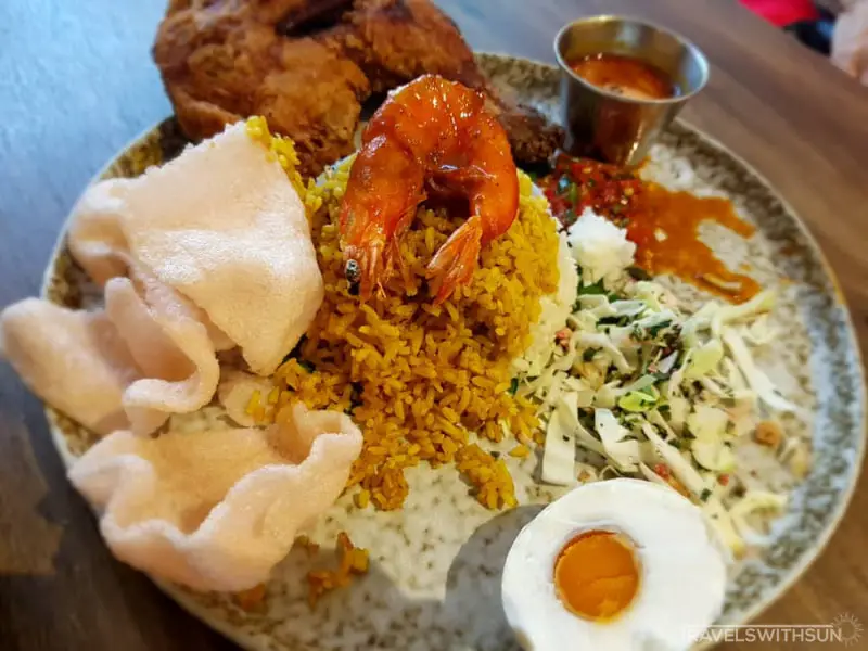 Nasi Lemak with Fried Chicken At Luck Bros Kota Damansara