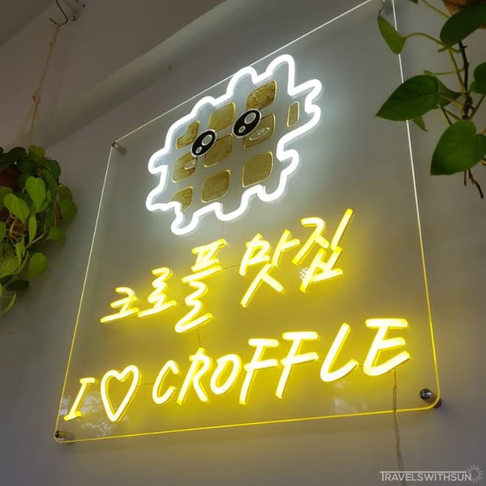 Neon Sign At Croffle Cafe SS2
