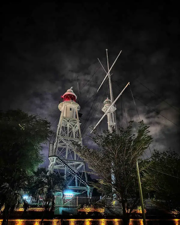 Night Photo Of The Flagstaff And Lighthouse At Fort Cornwallis, Penang