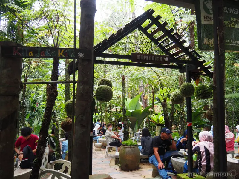 Outdoor Seating Area Viewed From The Indoor Seating Section At Kopi Hutan Penang Hill