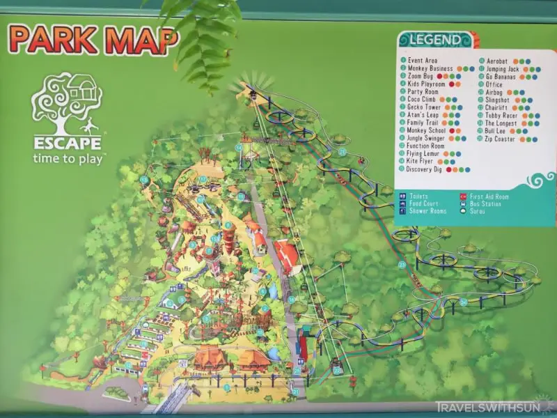 Park Map Of Escape Penang, Teluk Bahang