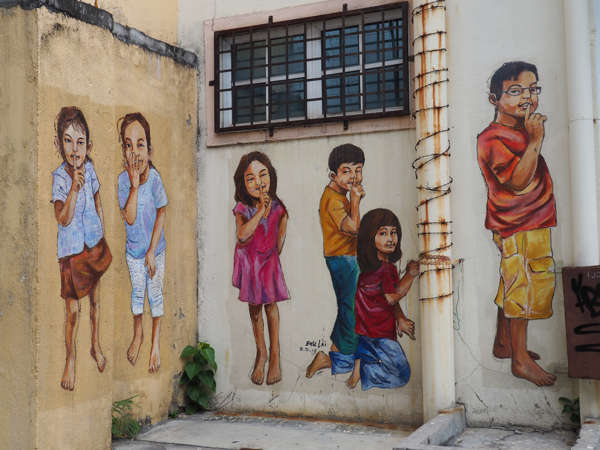 Part Of The Mural Of Kids Playing Hide And Seek At Mural Art's Lane
