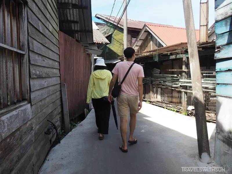 Passing Through A Traditional Residential Neighborhood Of Kuala Sepetang