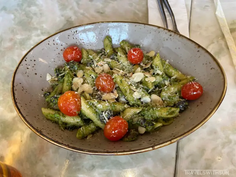 Pesto Pasta At ALLO By The Owls Cafe