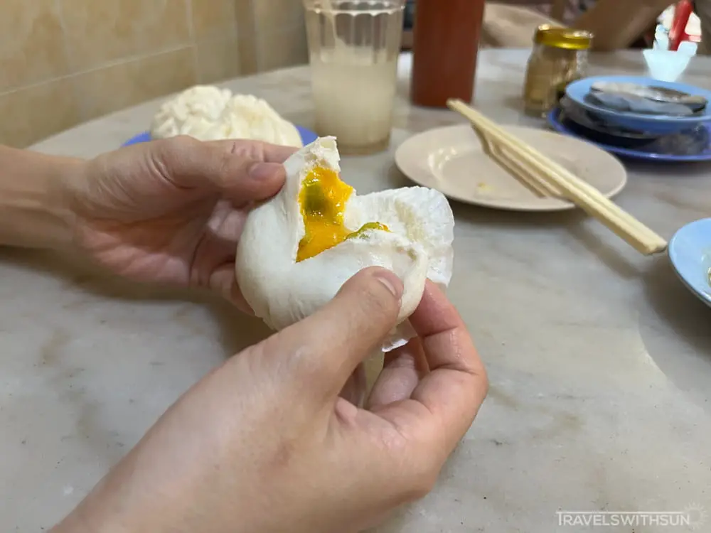Salted Egg Yolk And Lotus Paste Buns At Chang Keong Dim Sum Restaurant