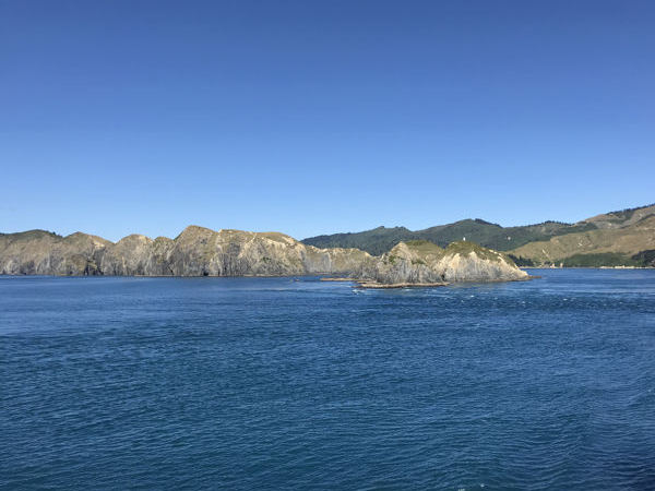 Scenic view from Bluebridge Ferry during the crossing from Picton to Wellington