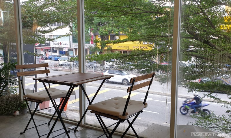 Seating At Croffle Cafe SS2 That Face The Main Road