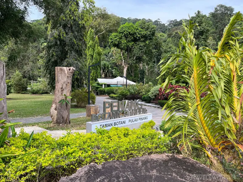 Signboard Of Penang Botanic Gardens Close To The Entrance