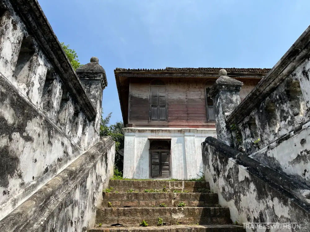 Stairs Up To The Side Of Istana Raja Bilah At Papan Village In Pusing, Perak