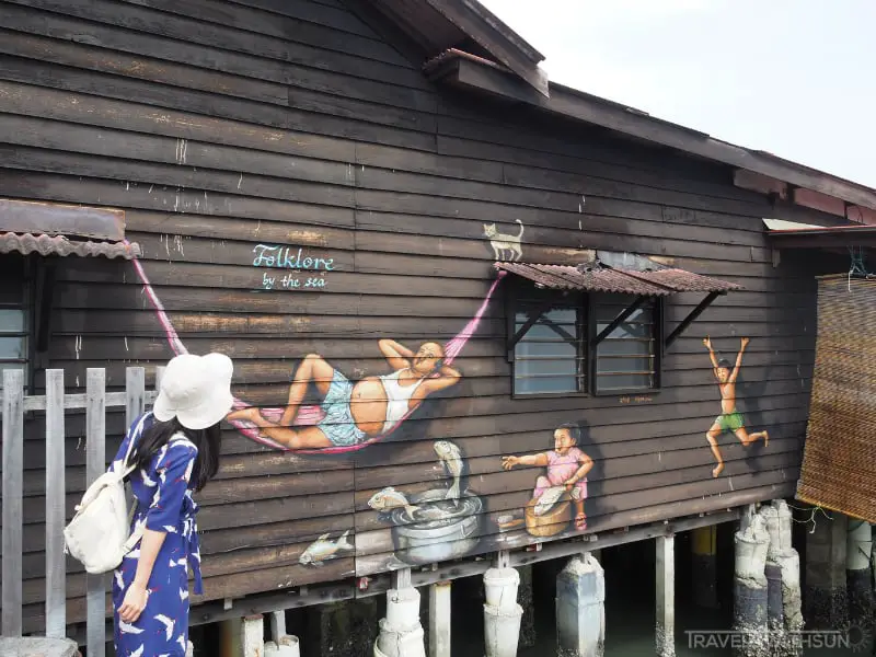 Street Art At Chew Jetty Of Penang - Folklore By the Sea Mural