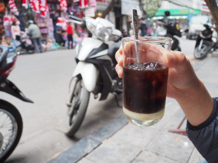 Streetside coffee at Hanoi