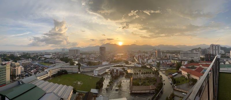 Sunset View Of Ipoh From The Deck Gastrobar At The Top Of WEIL Hotel In Ipoh