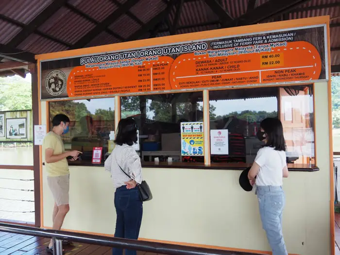 Ticket Prices Are Displayed Above The Counter At The Jetty To Orangutan Island In Laketown Resort