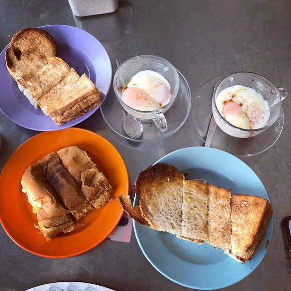 Typical Kopitiam Breakfast At Ah Wang Café, Penang