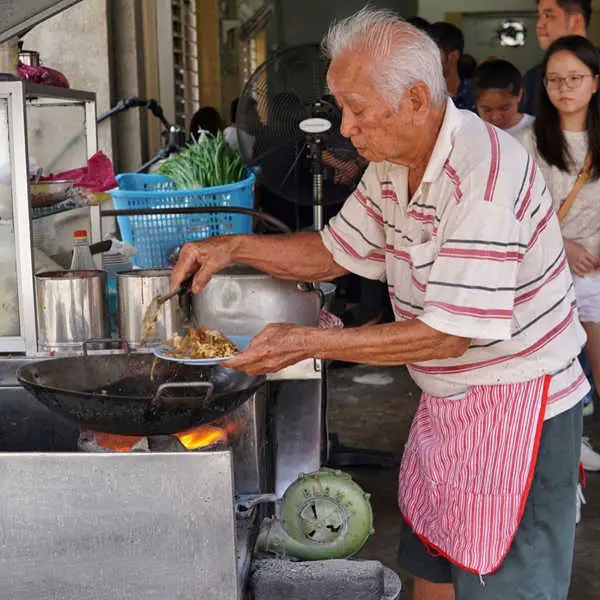 Uncle Tan At His Stall (Siam Road Charcoal Char Koay Teow)