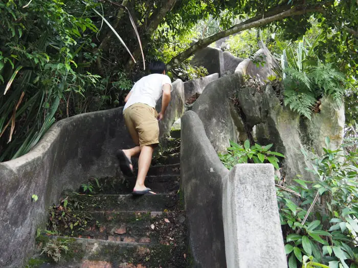 Very Steep Staircase During The Summit Climb At Perak Cave Temple