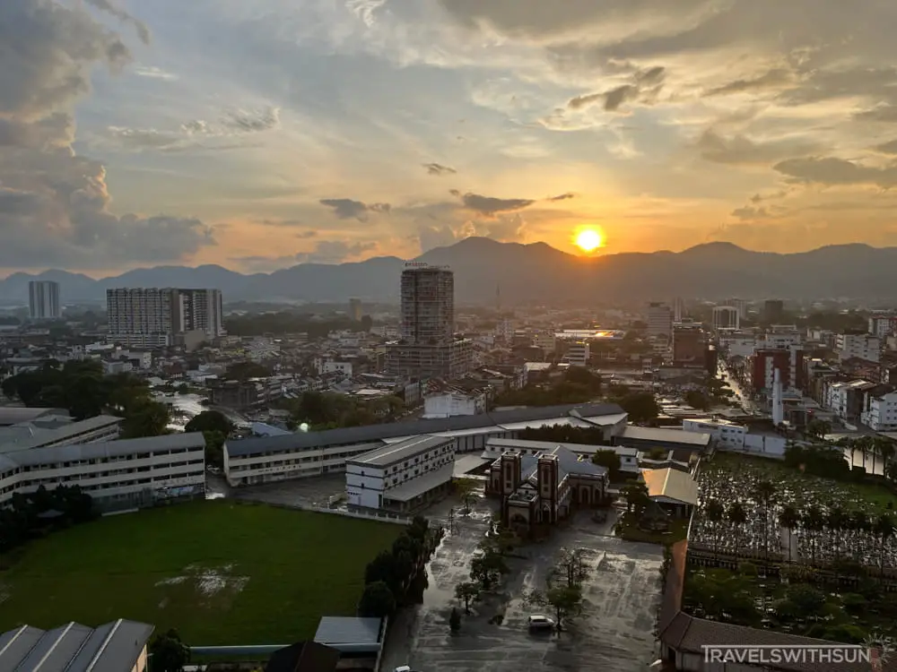 View Of Ipoh At Sunset From The Rooftop Of WEIL Hotel, Ipoh