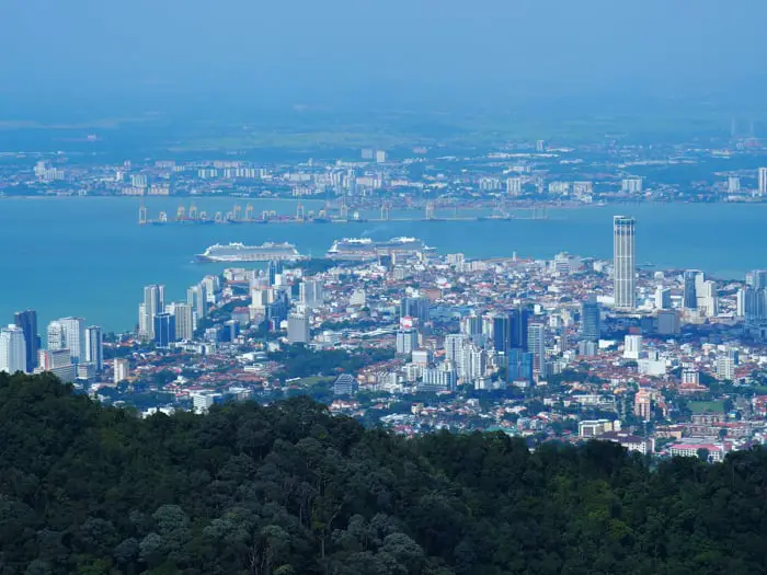 View Of Penang Georgetown From Atop Penang Hill