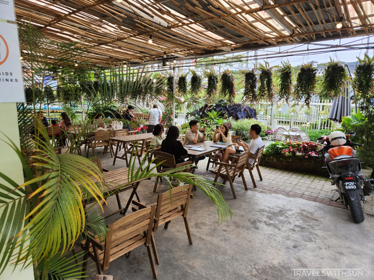 View Of The Garden From The Front Of Cado Cafe In Brinchang