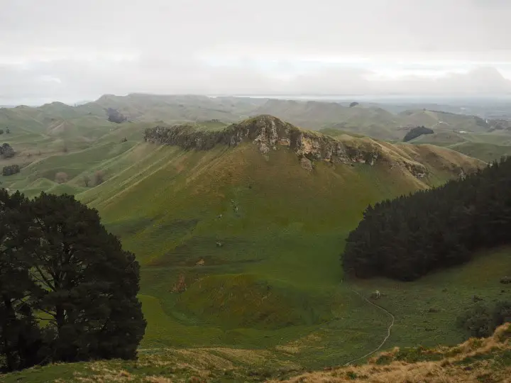 View from Te Mata Peak trail - - One of the highlights in our 1 month self-drive trip around New Zealand during winter. More on www.travelswithsun.com