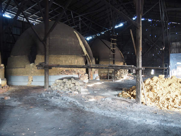 Large kilns inside kuala sepetang charcoal factory